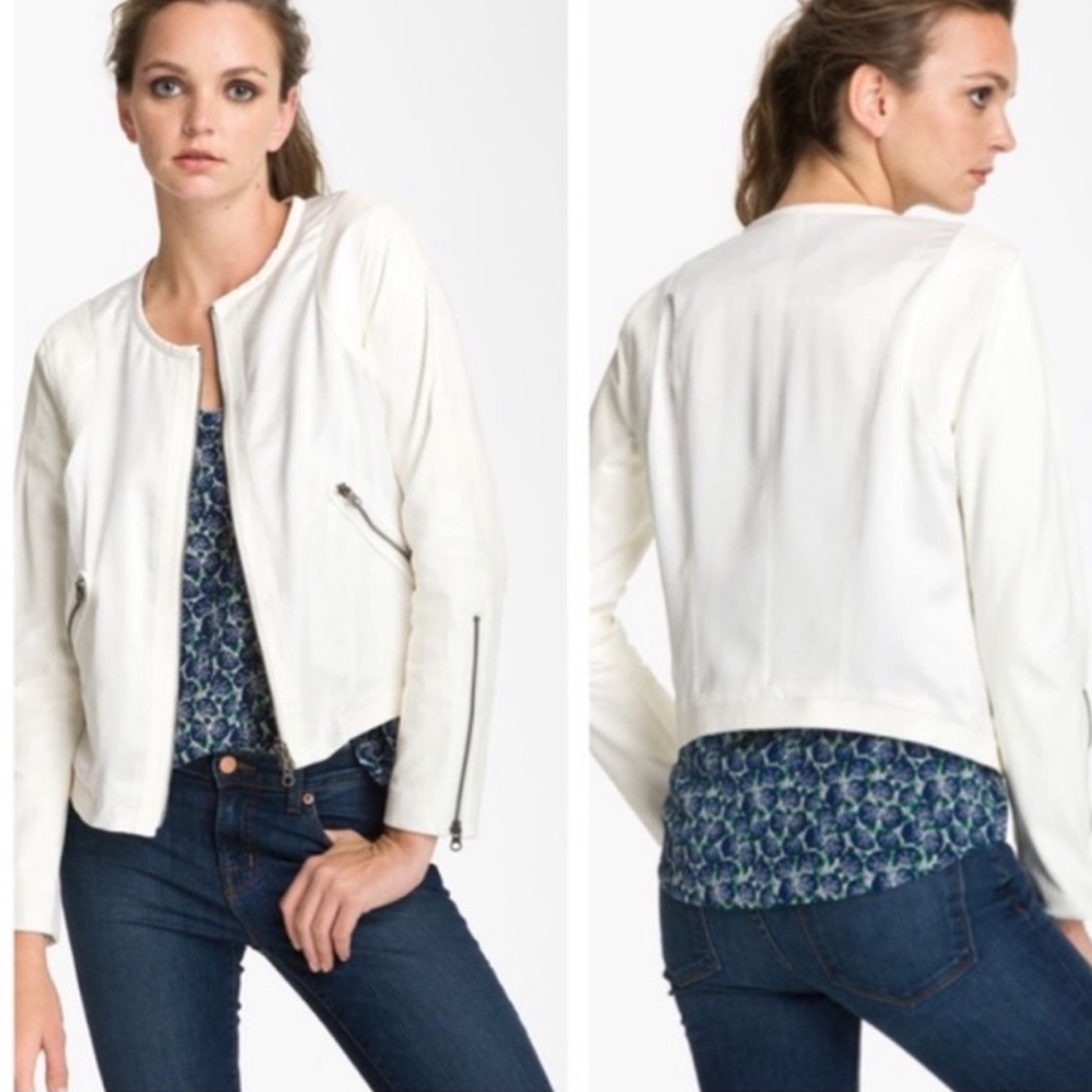 Silk and leather Champagne color moto